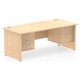 Rayleigh Panel End Straight Desk with 2 x Fixed Pedestal